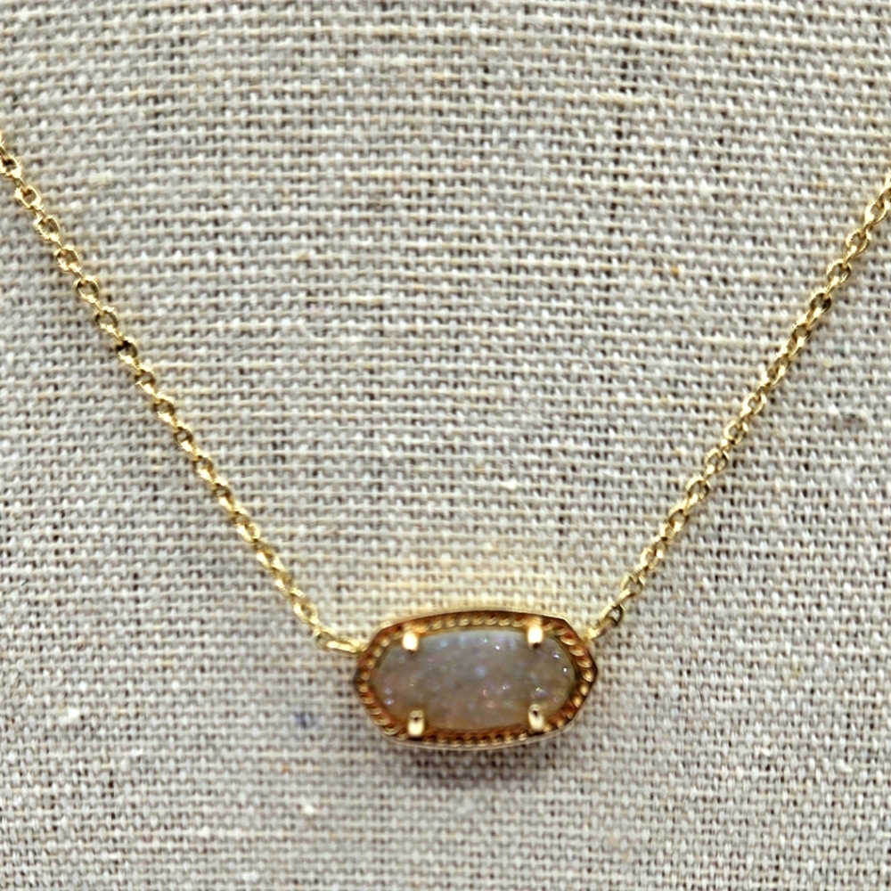 KENDRA SCOTT Gold Necklace Druzy Stone Adjustable
